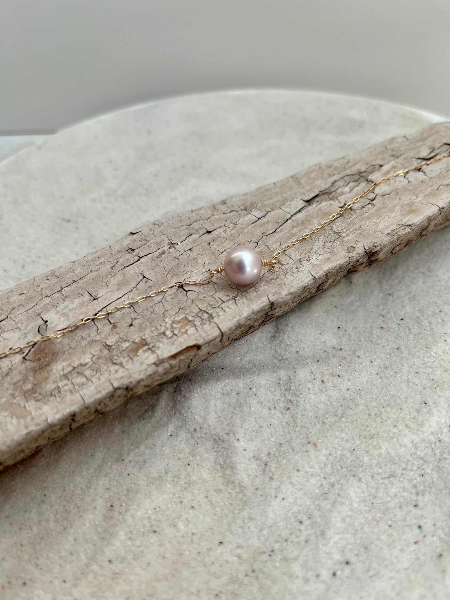 Pink Pearl Solitaire Bracelet