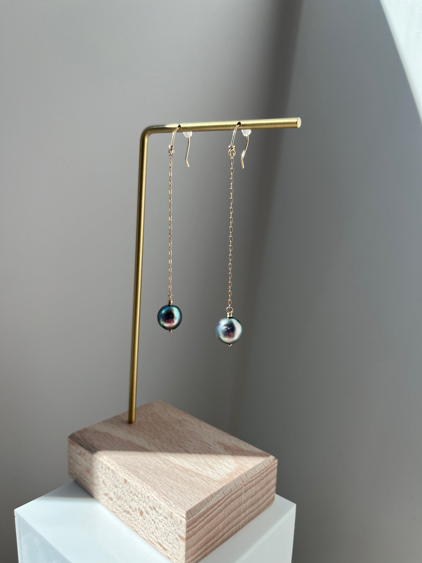 Midnight Blue Pearl Drop Earrings