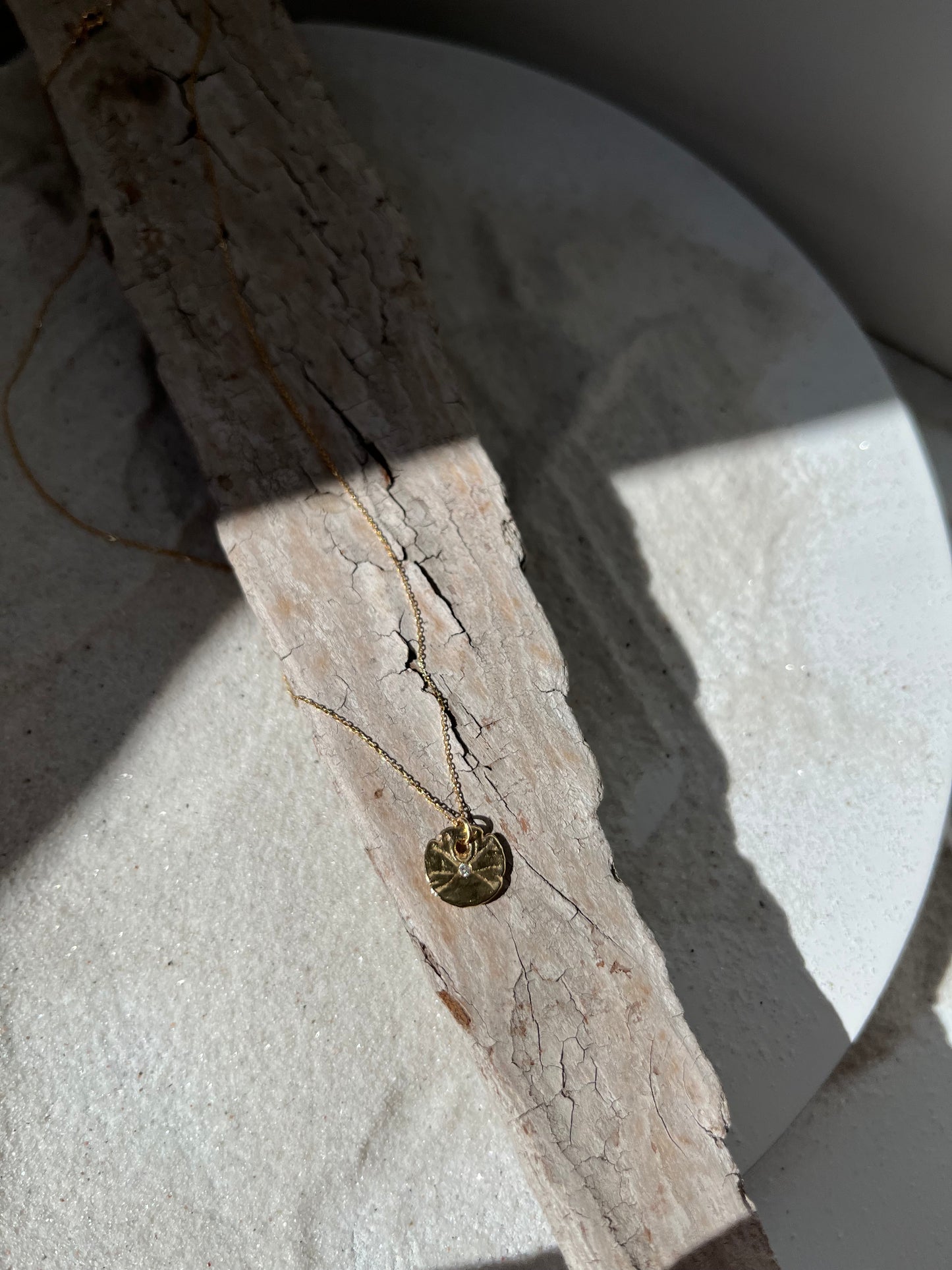 Gold and Diamond Reversible Sand Dollar Pendant