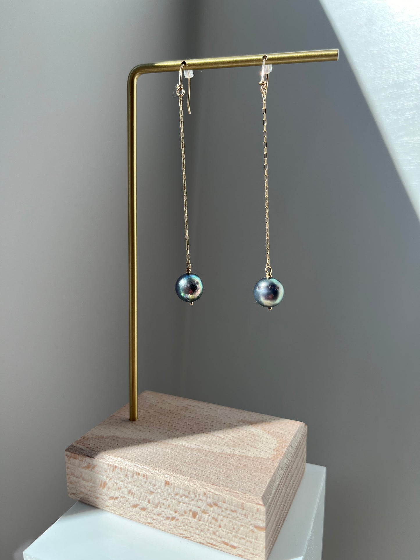 Midnight Blue Pearl Drop Earrings