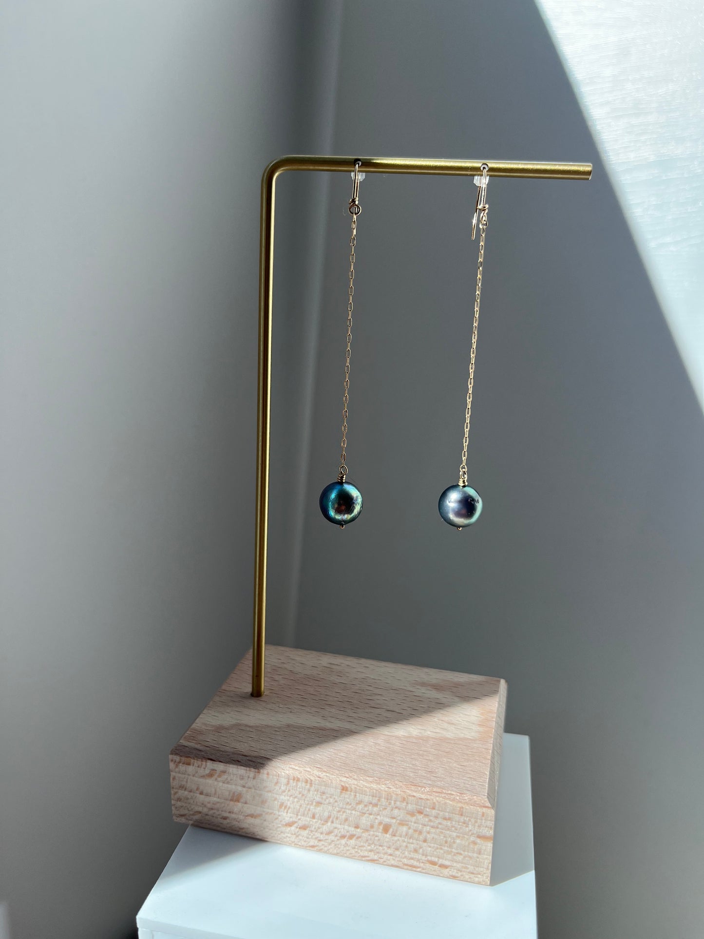 Midnight Blue Pearl Drop Earrings