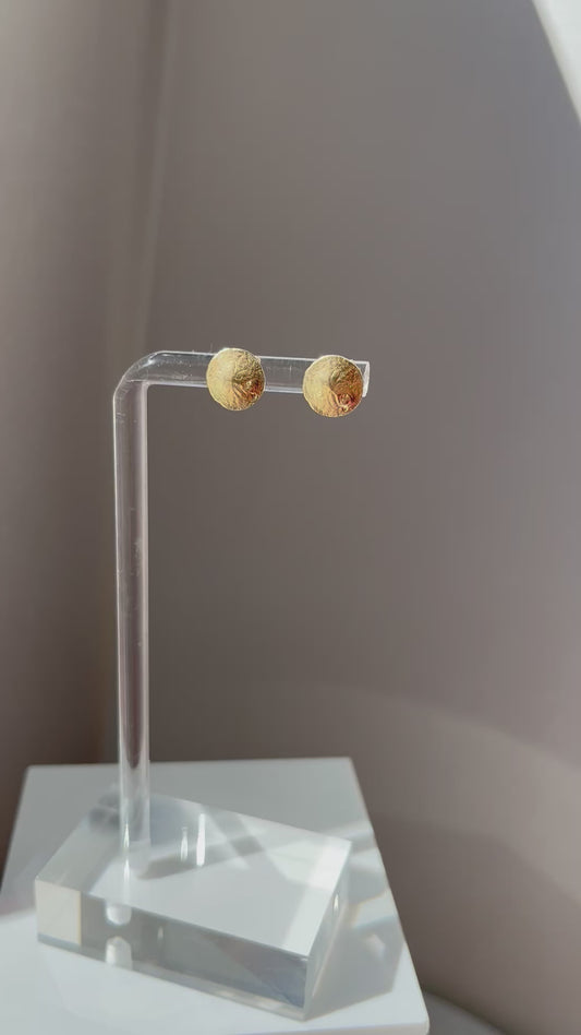 Gold Sand Dollar Stud Earrings